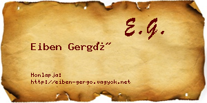 Eiben Gergő névjegykártya